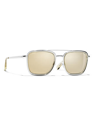 CHANEL Square Sunglasses CH4241 Silver/Mirror Gold