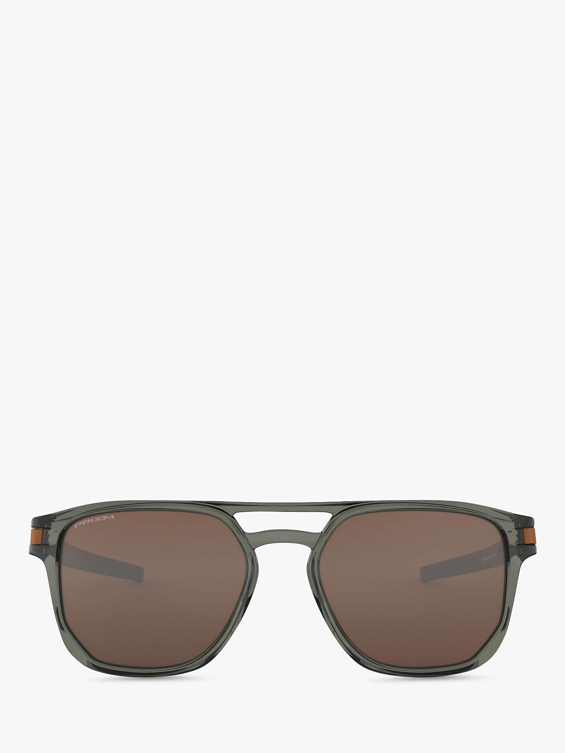 Buy Oakley OO9436 Men's Latch Beta Prizm Oval Sunglasses, Black/Mirror Brown Online at johnlewis.com