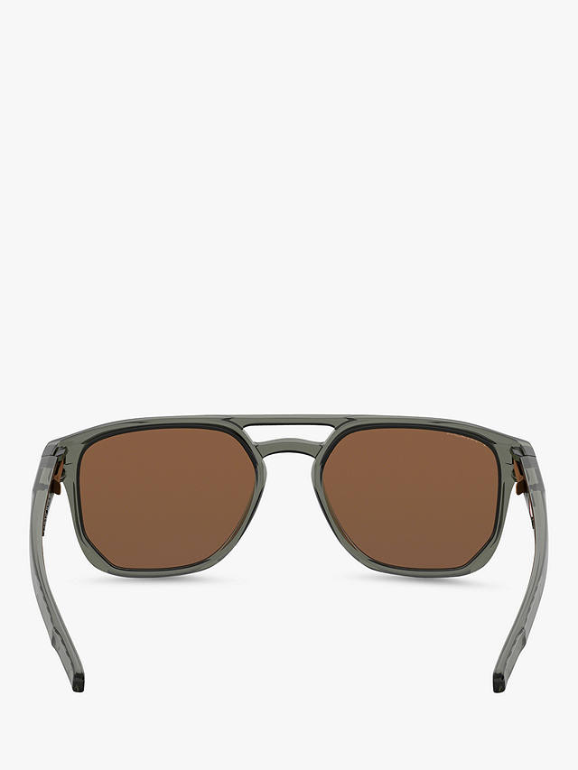 Oakley OO9436 Men's Latch Beta Prizm Oval Sunglasses, Black/Mirror Brown