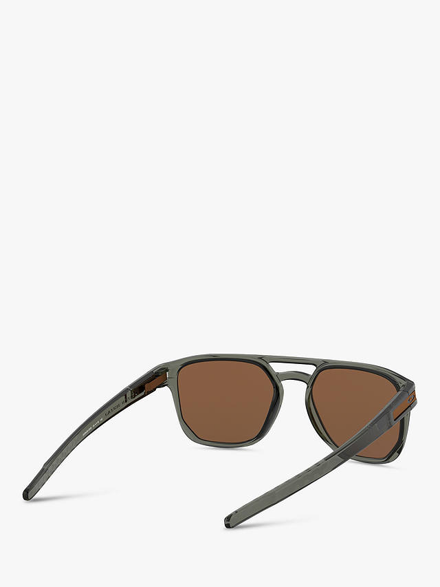 Oakley OO9436 Men's Latch Beta Prizm Oval Sunglasses, Black/Mirror Brown