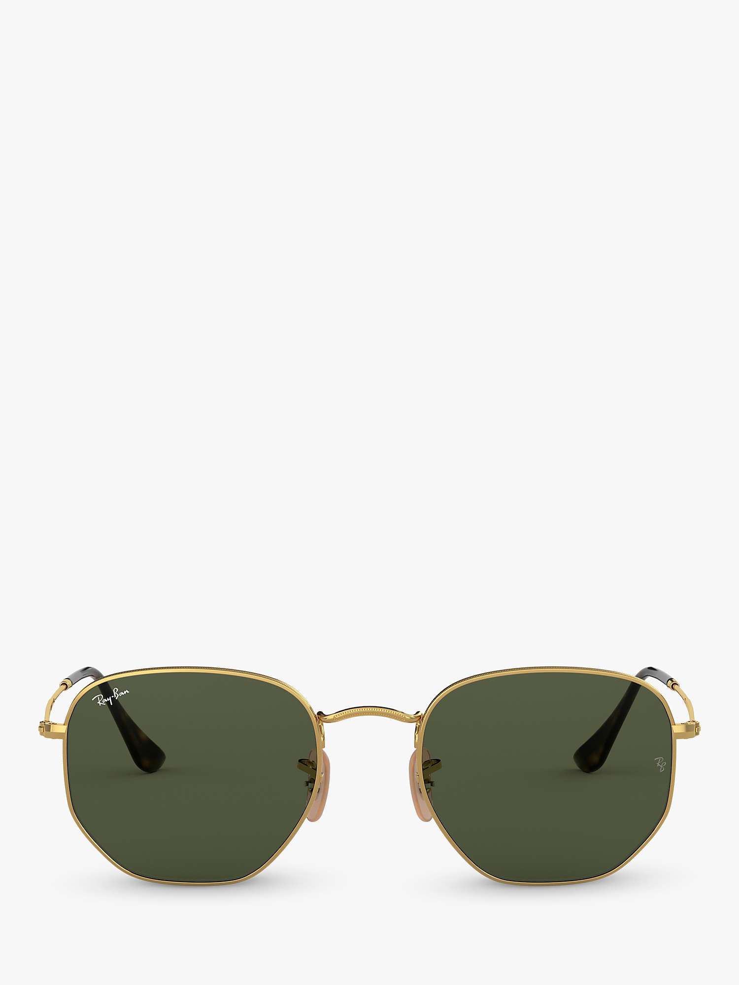 Buy Ray-Ban RB3548N Men's Hexagonal Sunglasses, Gold/Green Online at johnlewis.com