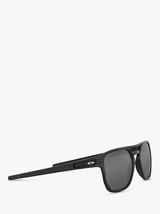 Oakley OO9436 Men's Latch Beta Prizm Polarised Oval Sunglasses, Black/Grey