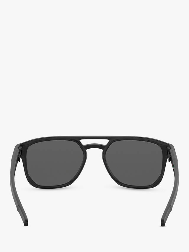Oakley OO9436 Men's Latch Beta Prizm Polarised Oval Sunglasses, Black/Grey