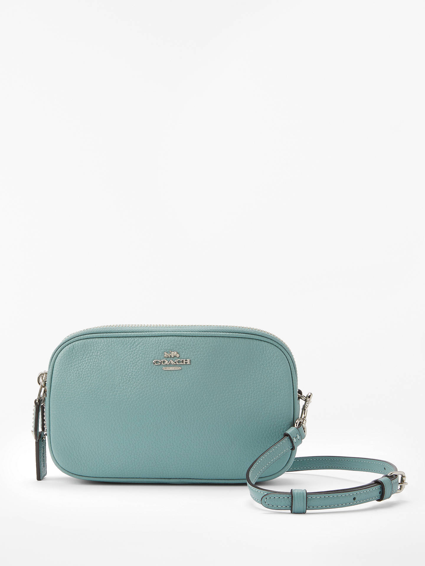 Coach Pebble Leather Cross Body Clutch Bag, Sage at John Lewis & Partners