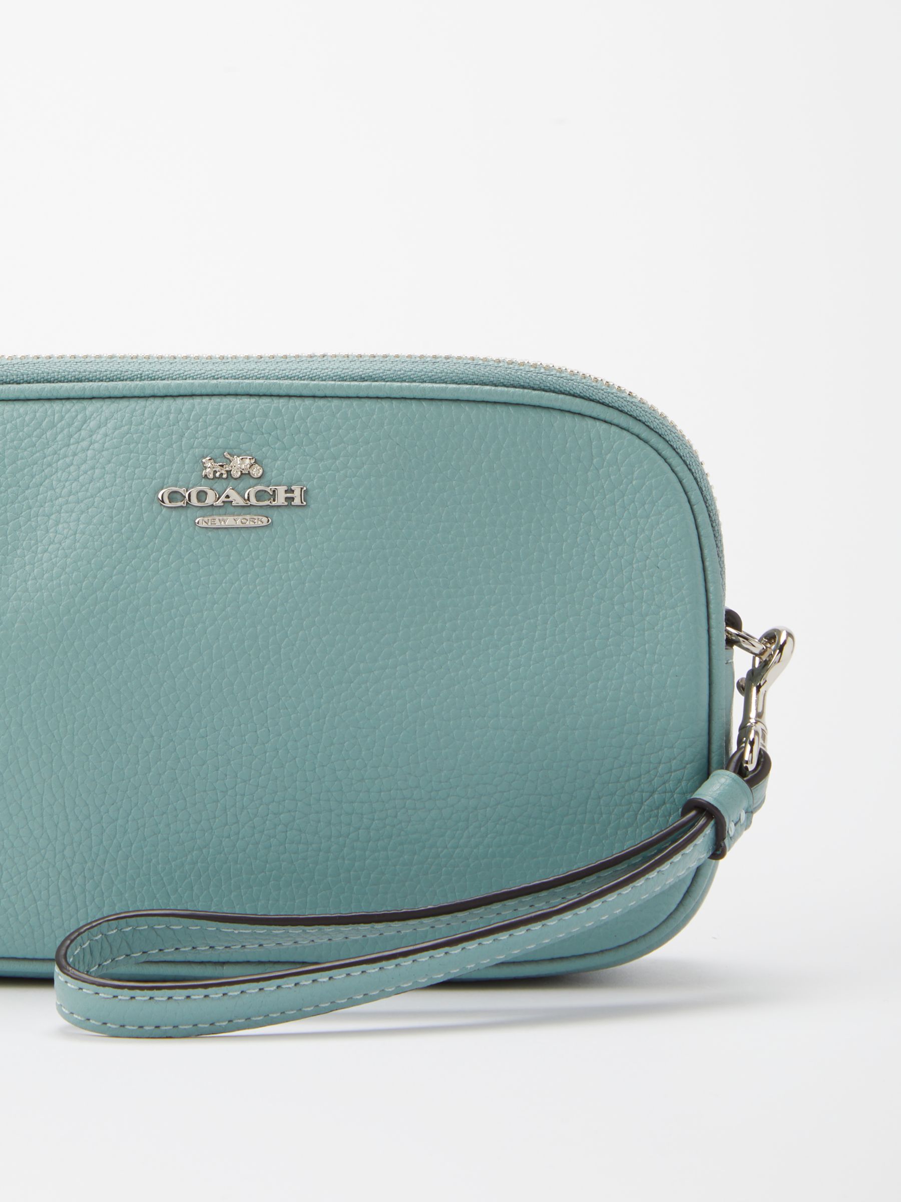 coach crossbody clutch in pebble leather