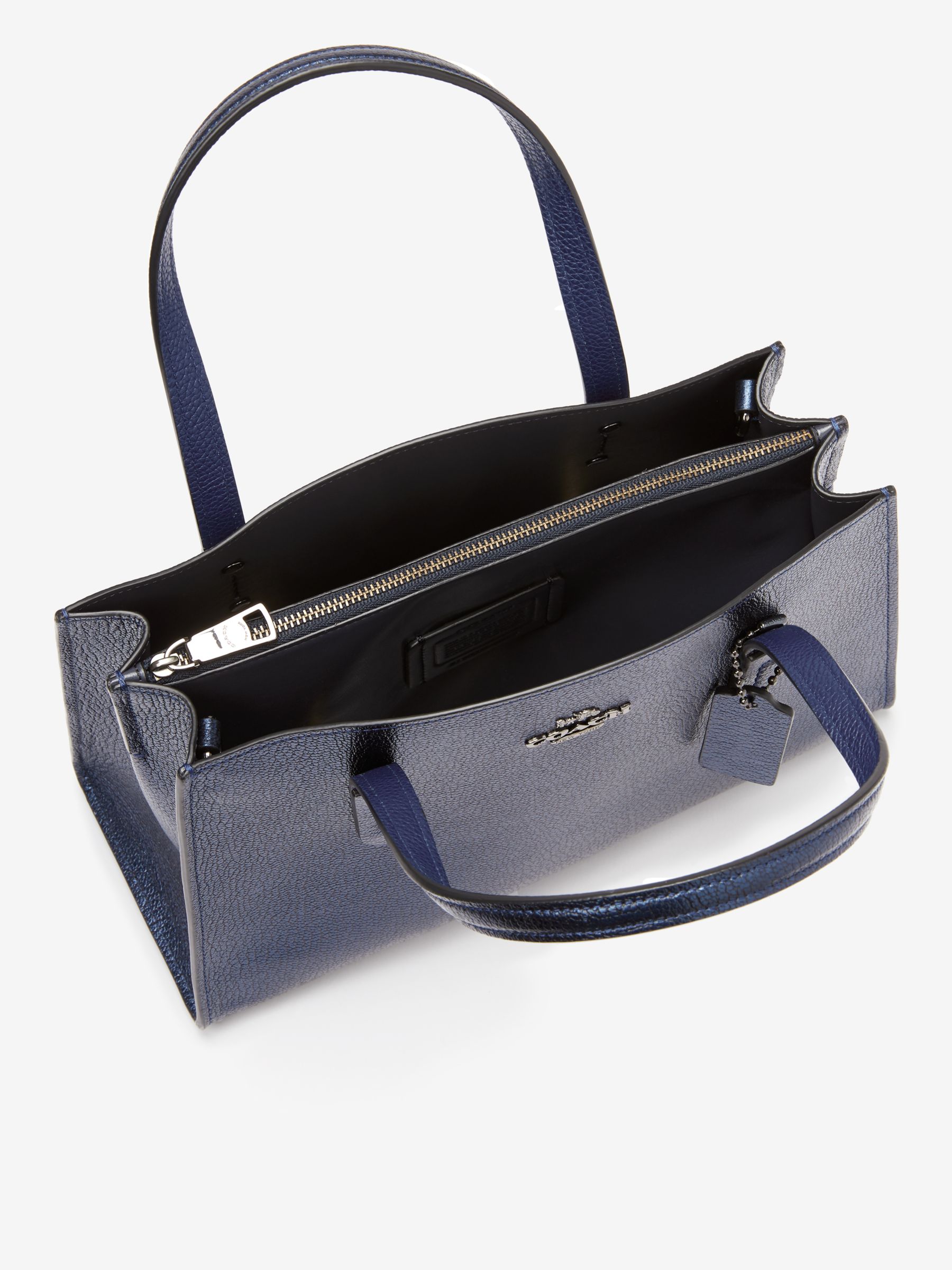 coach metallic blue handbag