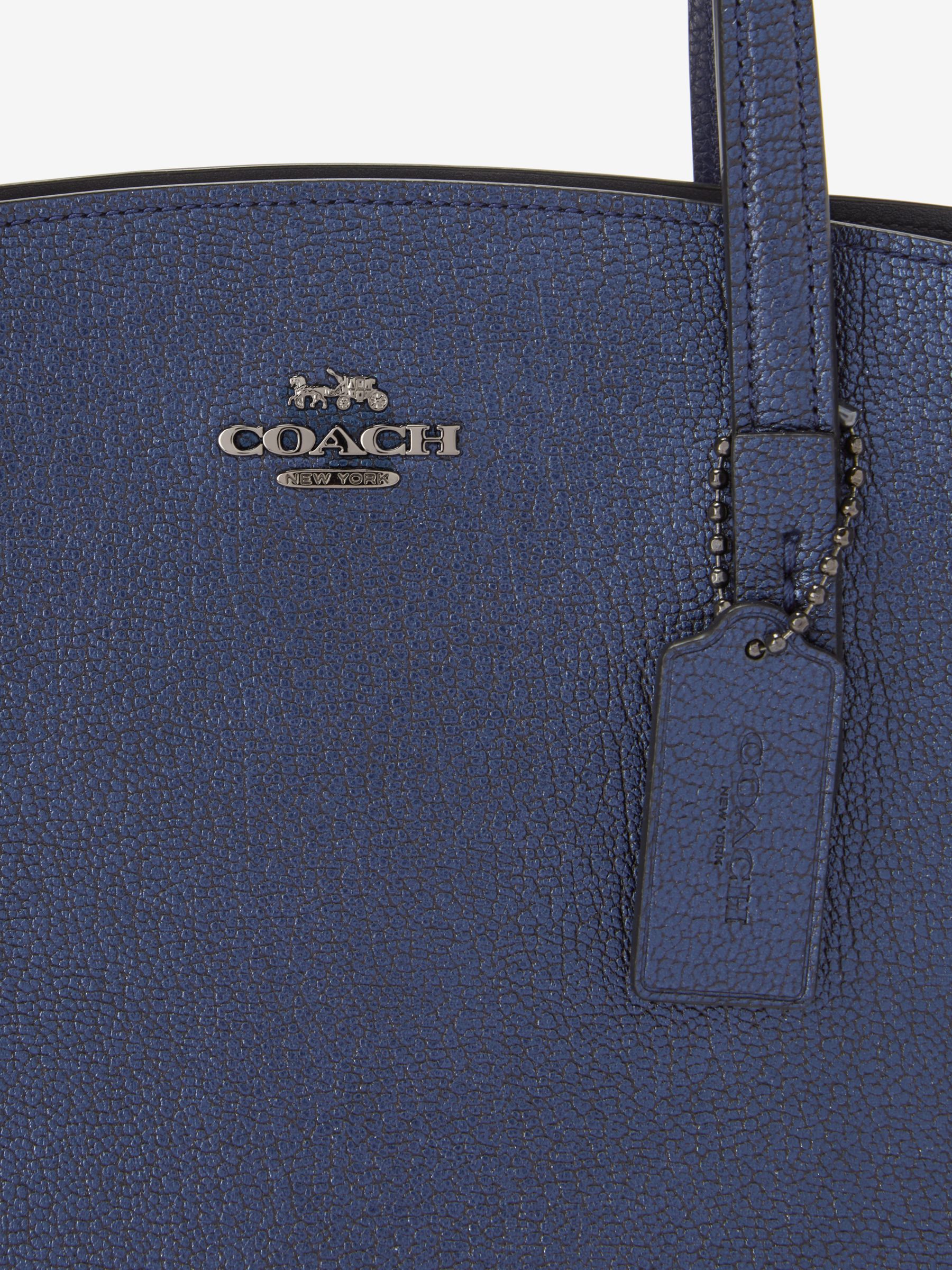 coach metallic blue handbag