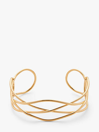 John Lewis & Partners Open Wire Cuff, Gold