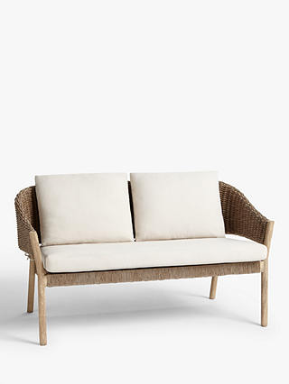 John Lewis Burford 2-Seat Woven Garden Sofa, FSC-Certified (Acacia Wood), Natural