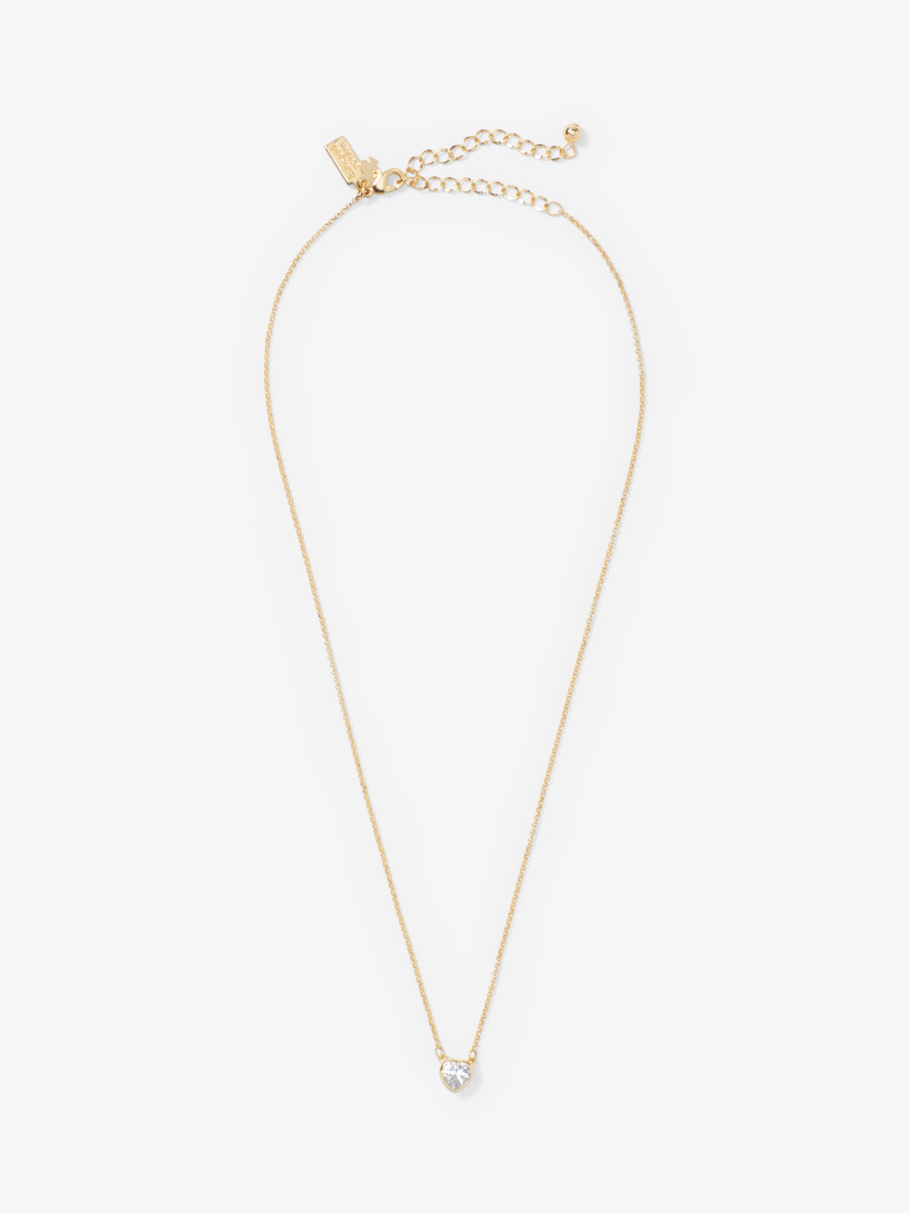 kate spade new york Mini Heart Pendant Necklace, Gold/Clear at John ...