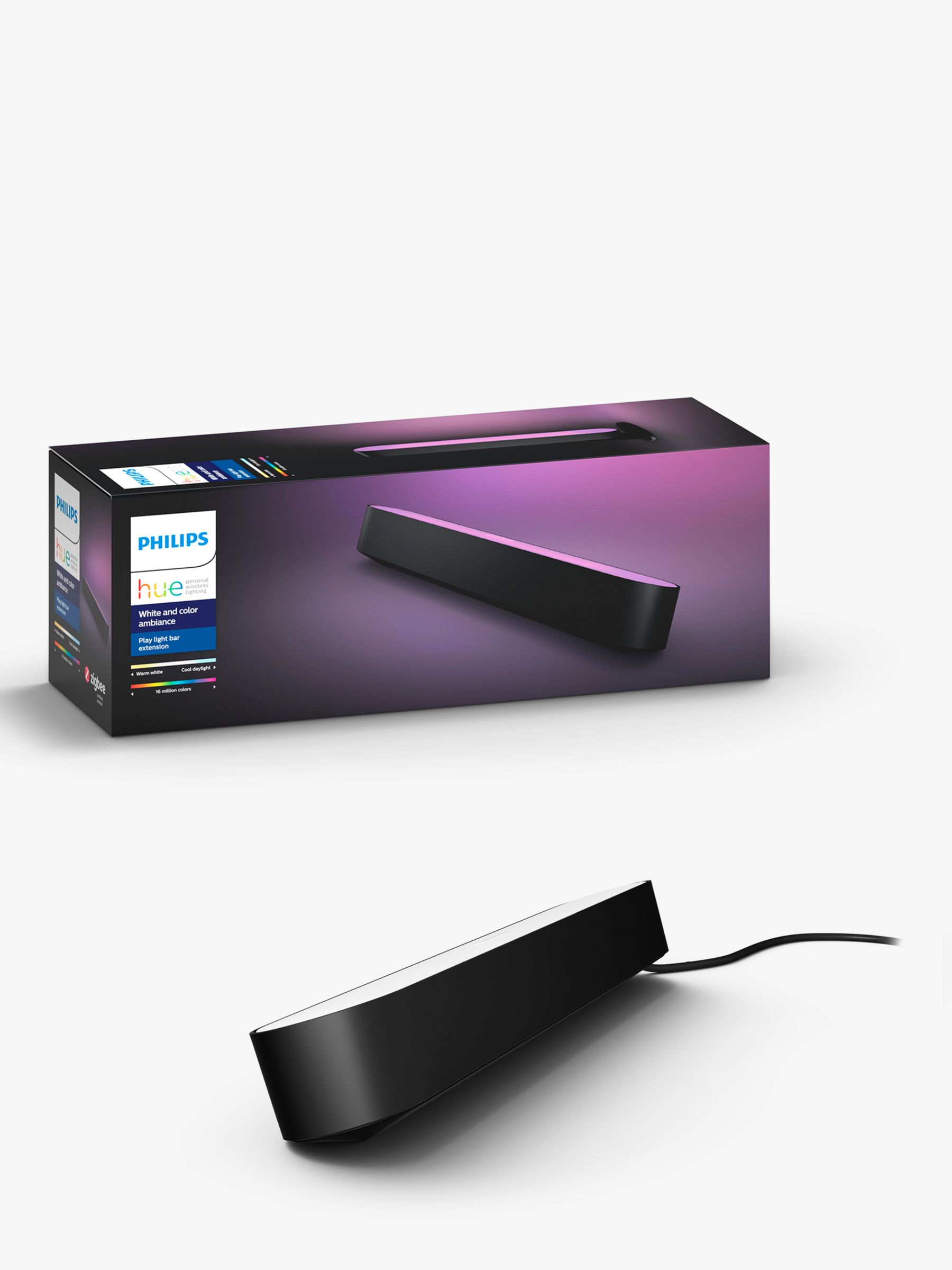 Philips Hue White and Colour Ambiance Play Wireless Lighting Adjustable Colour Changing Light Bar Extension Pack, Single