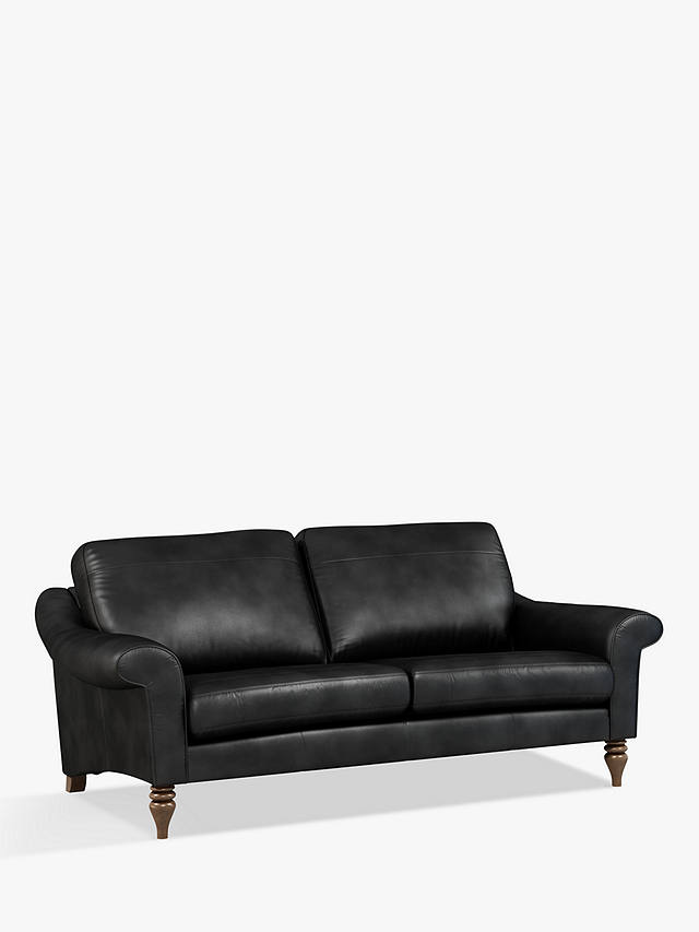 3 Seater Leather Sofa Dark Leg, Elegant Leather Sofa