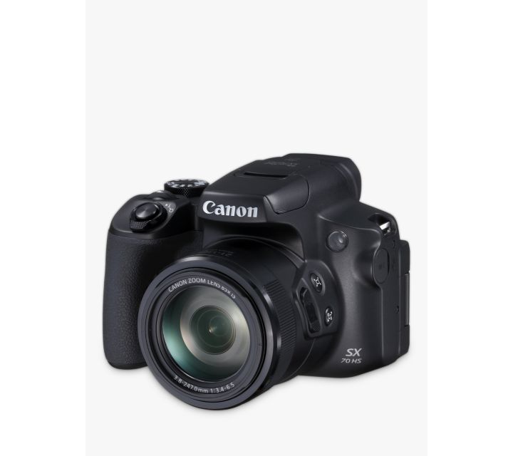 Canon PowerShot SX70 HS Bridge Camera, 4K Ultra HD, 20.3MP, 65x Optical  Zoom, Wi-Fi, EVF, 3