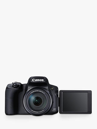 Canon PowerShot SX70 HS Bridge Camera, 4K Ultra HD, 20.3MP, 65x Optical Zoom, Wi-Fi, EVF, 3" Vari-Angle LCD Screen