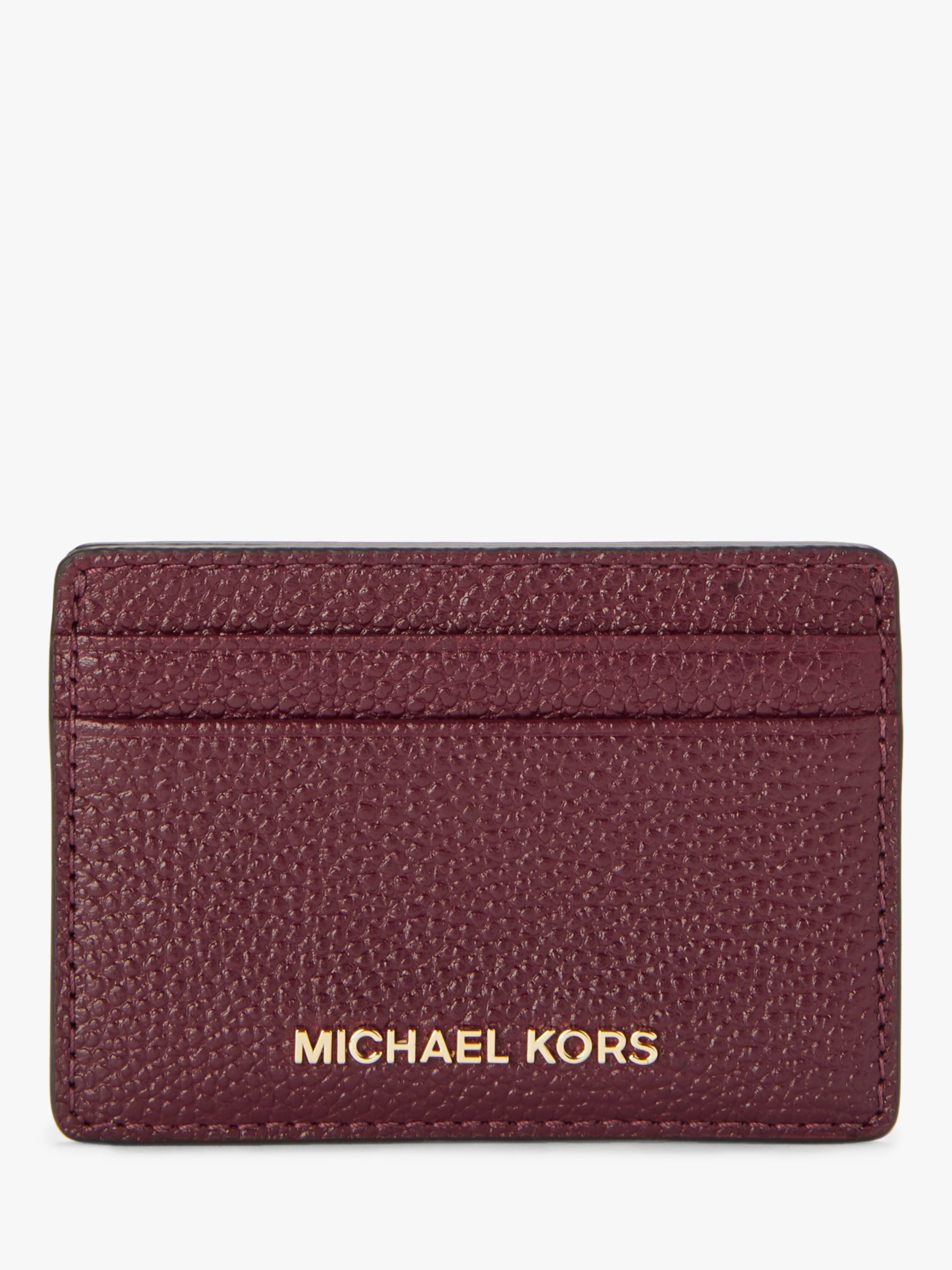 MICHAEL Michael Kors Money Pieces Leather Card Holder, Oxblood