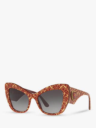 Dolce & Gabbana DG4349 Women's Cat's Eye Sunglasses, Multi/Grey Gradient
