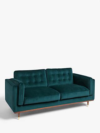 Lyon Range, John Lewis + Swoon Lyon Medium 2 Seater Sofa, Wildwood Green Velvet
