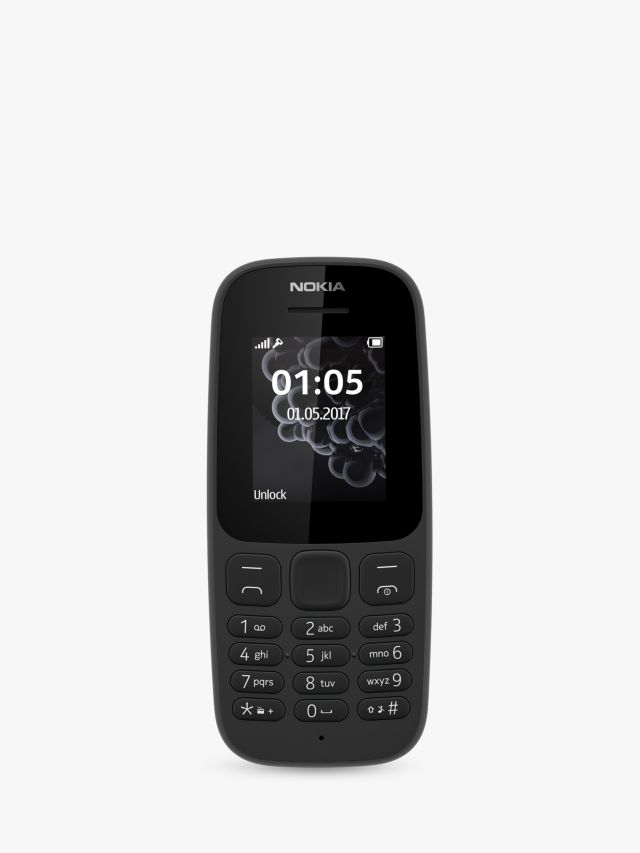 Nokia 105 Mobile Phone, 1.8”, 4G, SIM Free, Black