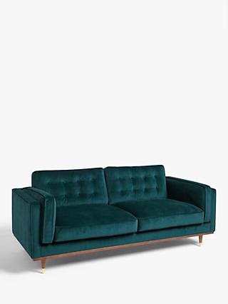 Lyon Range, John Lewis & Partners + Swoon Lyon Large 3 Seater Sofa, Wildwood Green Velvet