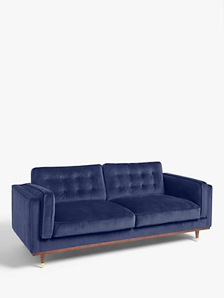 Lyon Range, John Lewis + Swoon Lyon Large 3 Seater Sofa, Broadgate Blue Wool