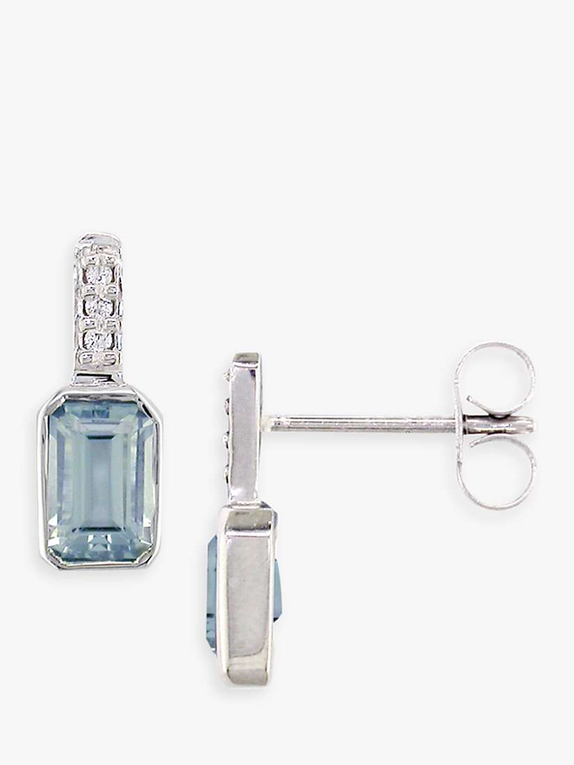 Buy E.W Adams 9ct White Gold Diamond and Semi-Precious Stone Drop Earrings Online at johnlewis.com