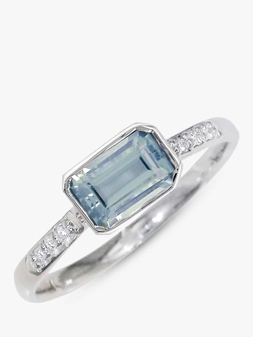 Buy E.W Adams 9ct White Gold Diamond and Aquamarine Cocktail Ring, N Online at johnlewis.com