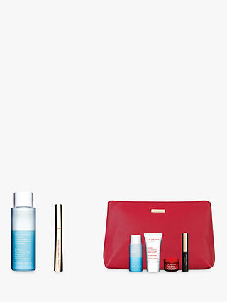 Clarins Instant Eye Makeup Remover and Wonder Perfect Mascara, 01 with Gift (Bundle)