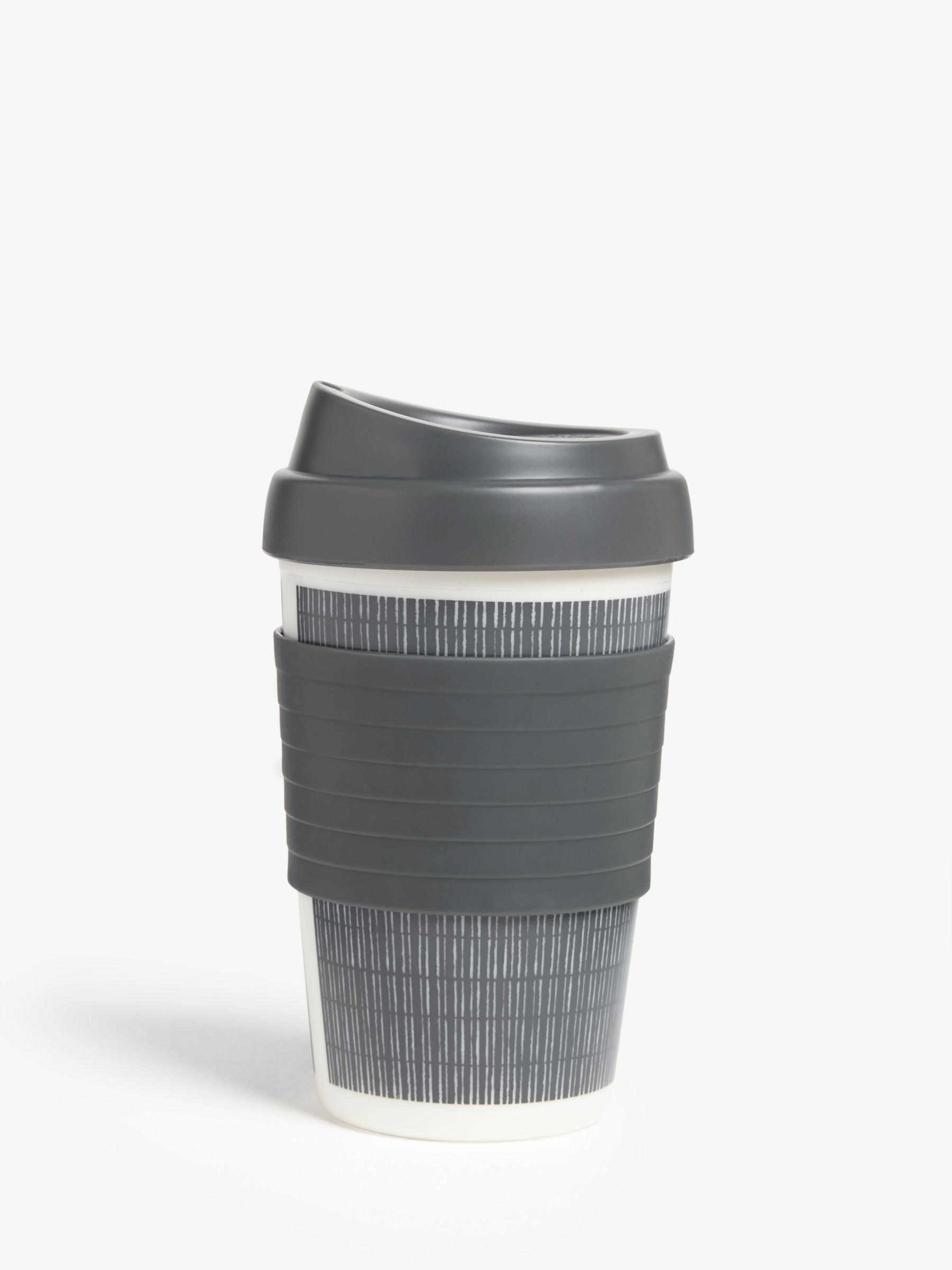 John Lewis & Partners Striped Plastic Reusable Travel Cup, 340ml