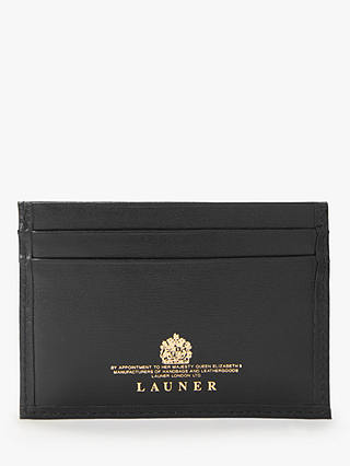 Launer Slim Leather Four Credit Card Holder, Ebony Black