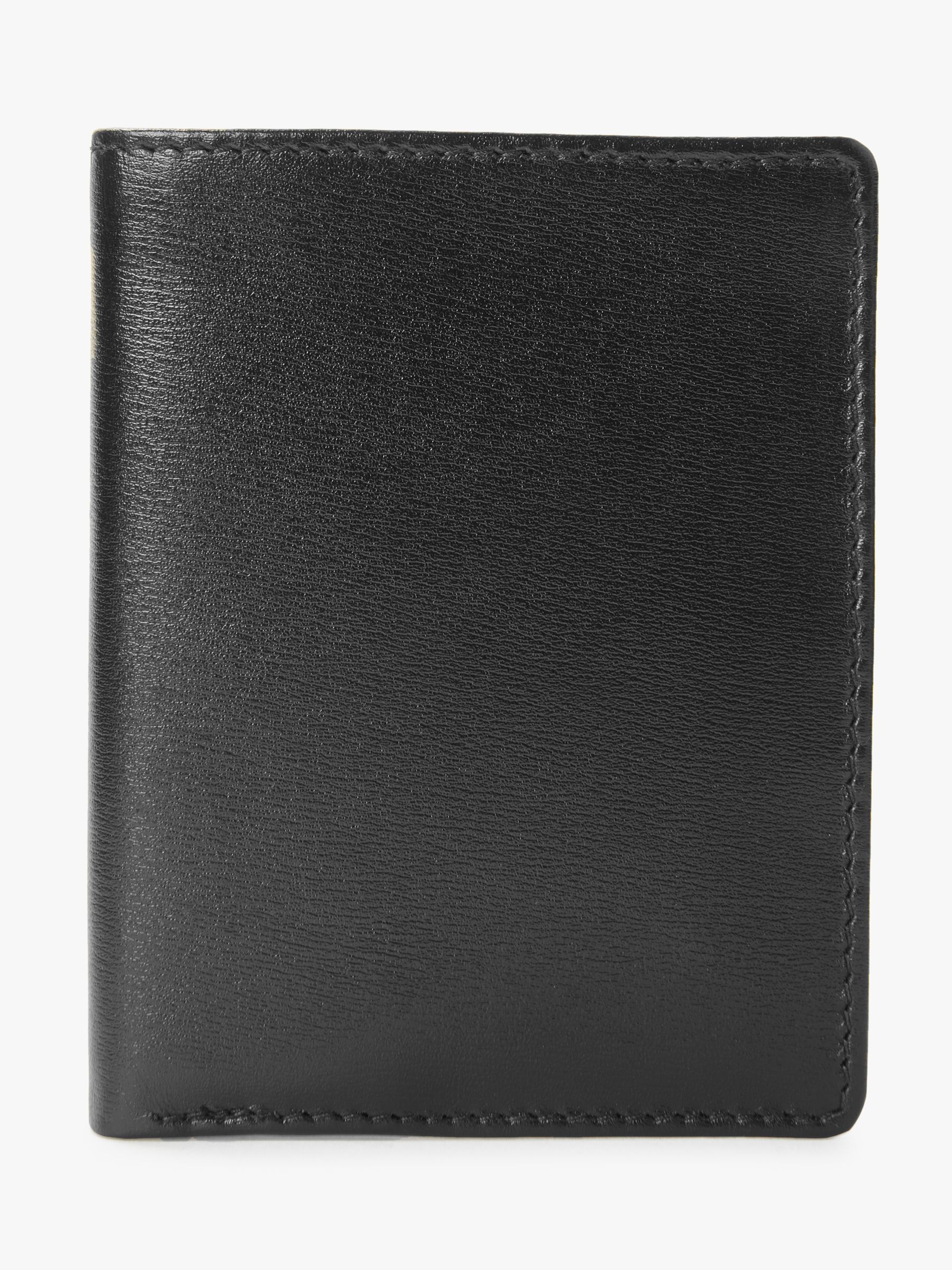 Launer Leather Six Credit Card Case, Ebony Black/Scarlet