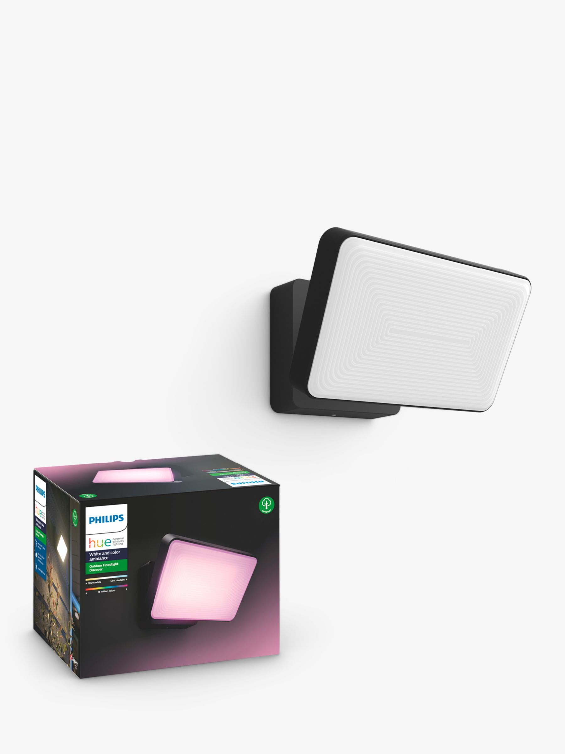 Photo of Philips hue white and colour ambiance discover led smart outdoor floodlight black