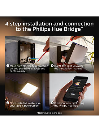 Philips Hue White and Colour Ambiance Discover LED Smart Outdoor Floodlight, Black