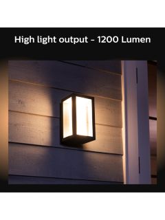 Philips Hue White and Colour Ambiance Impress LED Smart Outdoor Wall Light, Black