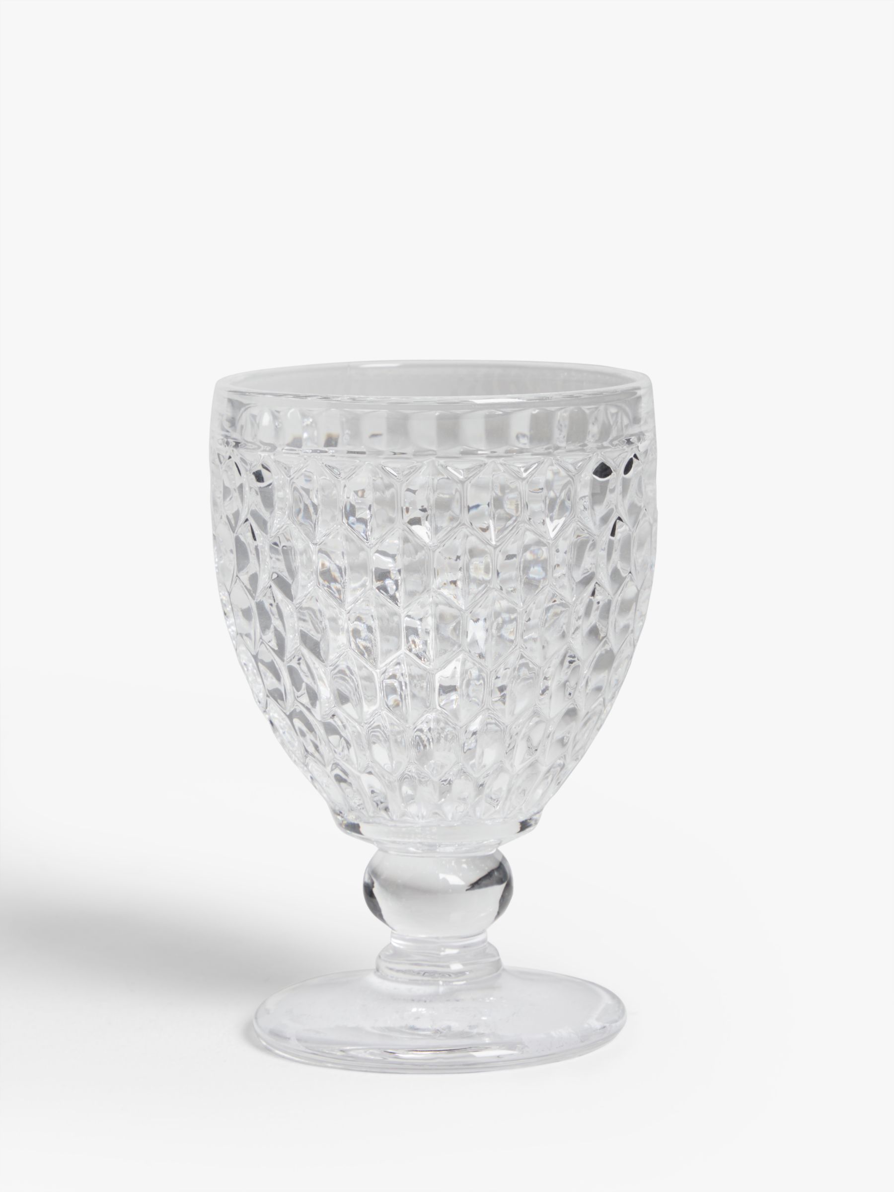 John Lewis & Partners Italian Short Stem Embossed Wine Glass, 200ml, Clear