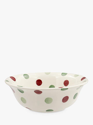 Emma Bridgewater Christmas Polka Dot Cereal Bowl, 16.9cm, White/Multi