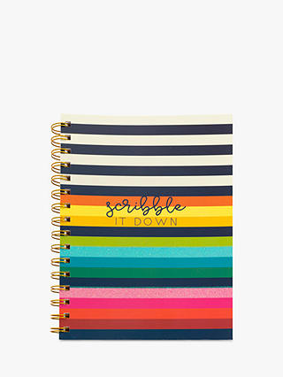John Lewis Rainbow Stripe A5 Notebook
