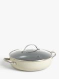 John Lewis & Partners Country Non-Stick Lidded Shallow Casserole, 28cm, Natural