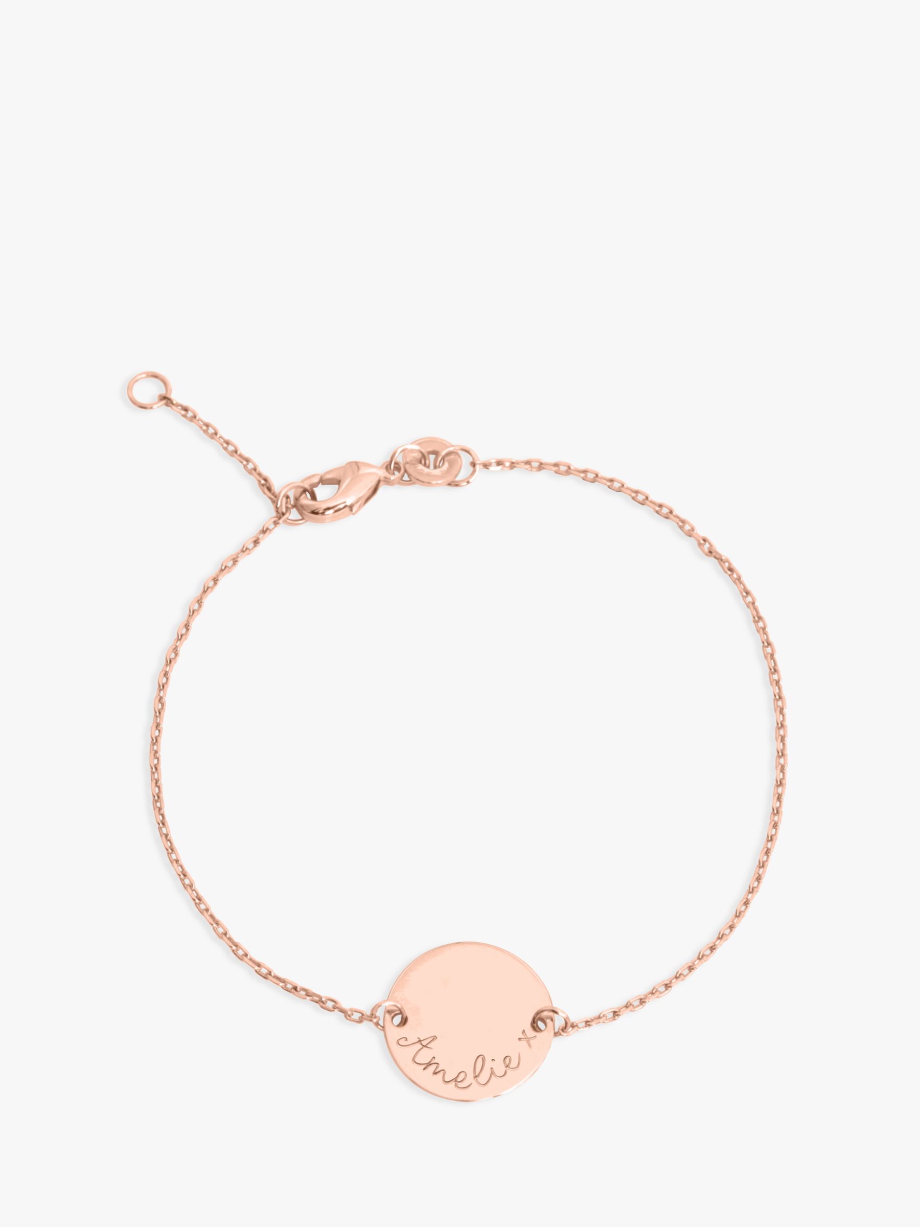 Merci Maman Personalised Pastille Chain Bracelet, Rose Gold