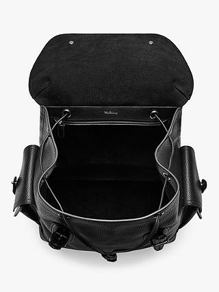 Mulberry Heritage Grain Veg Tanned Leather Backpack, Black