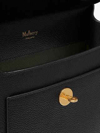 Mulberry Antony Small Classic Grain Leather Satchel, Black/Gold