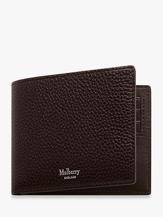 Mulberry Eight Card Grain Veg Tanned Leather Wallet, Chocolate