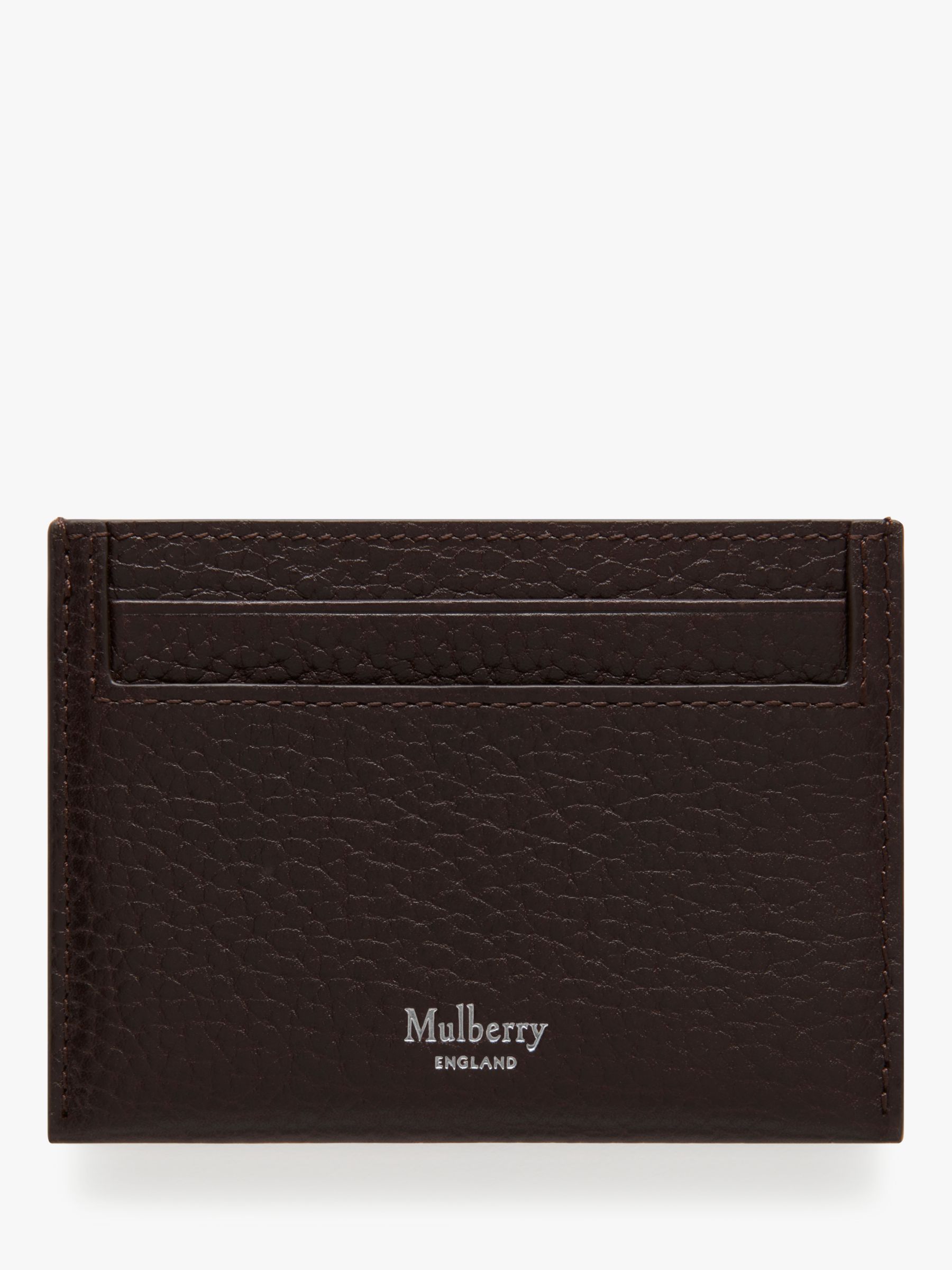 Mulberry Grain Veg Tanned Leather Credit Card Slip, Chocolate
