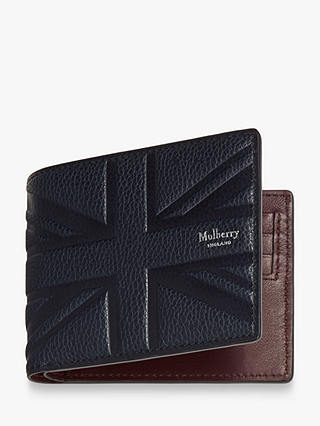 Mulberry Union Jack Eight Card Classic Grain Leather Wallet, Midnight
