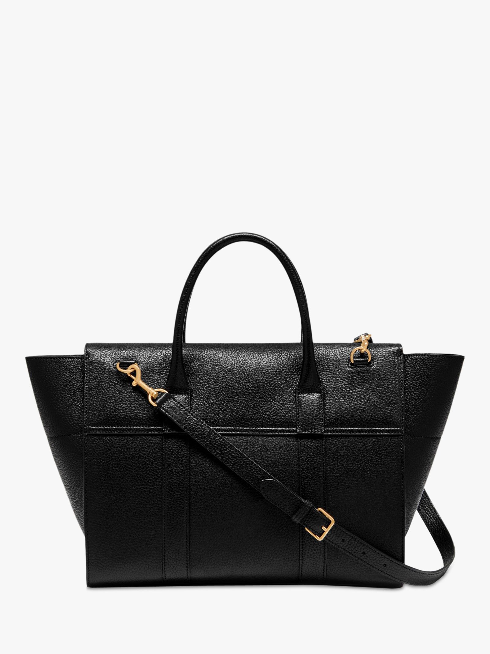 Mulberry Bayswater with Strap Small Classic Grain Leather Bag, Black