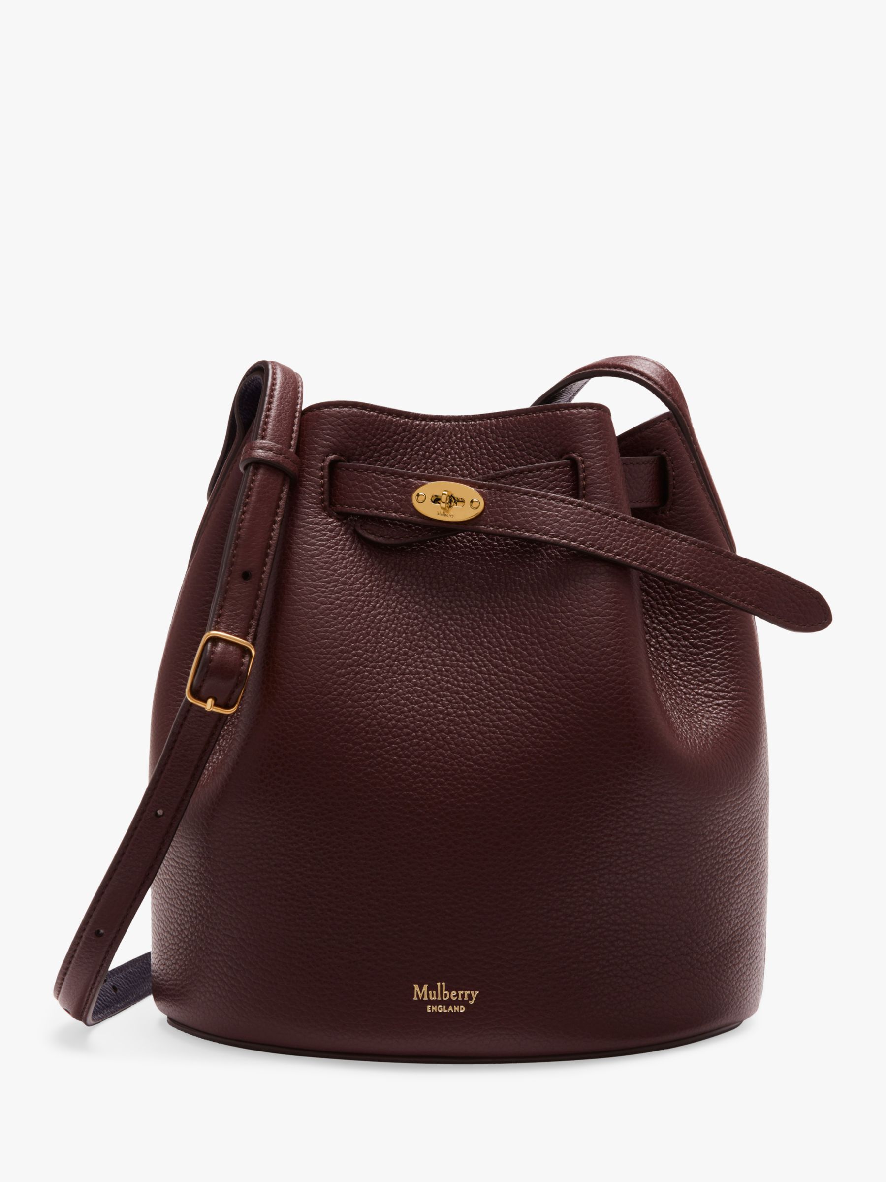 Mulberry Abbey Small Classic Grain Leather Bucket Bag at John Lewis & Partners