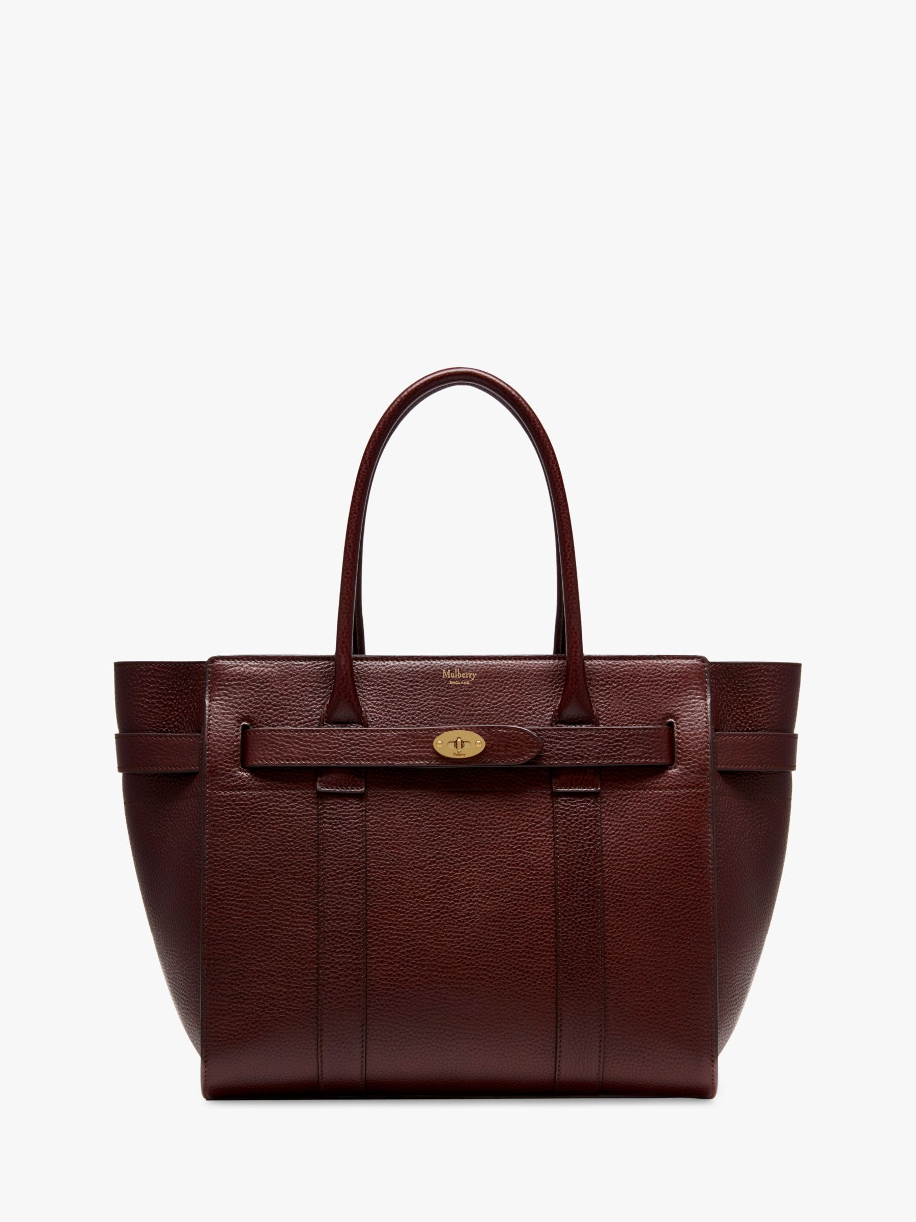 Mulberry Bayswater Zipped Grain Veg Tanned Leather Tote Bag at John ...
