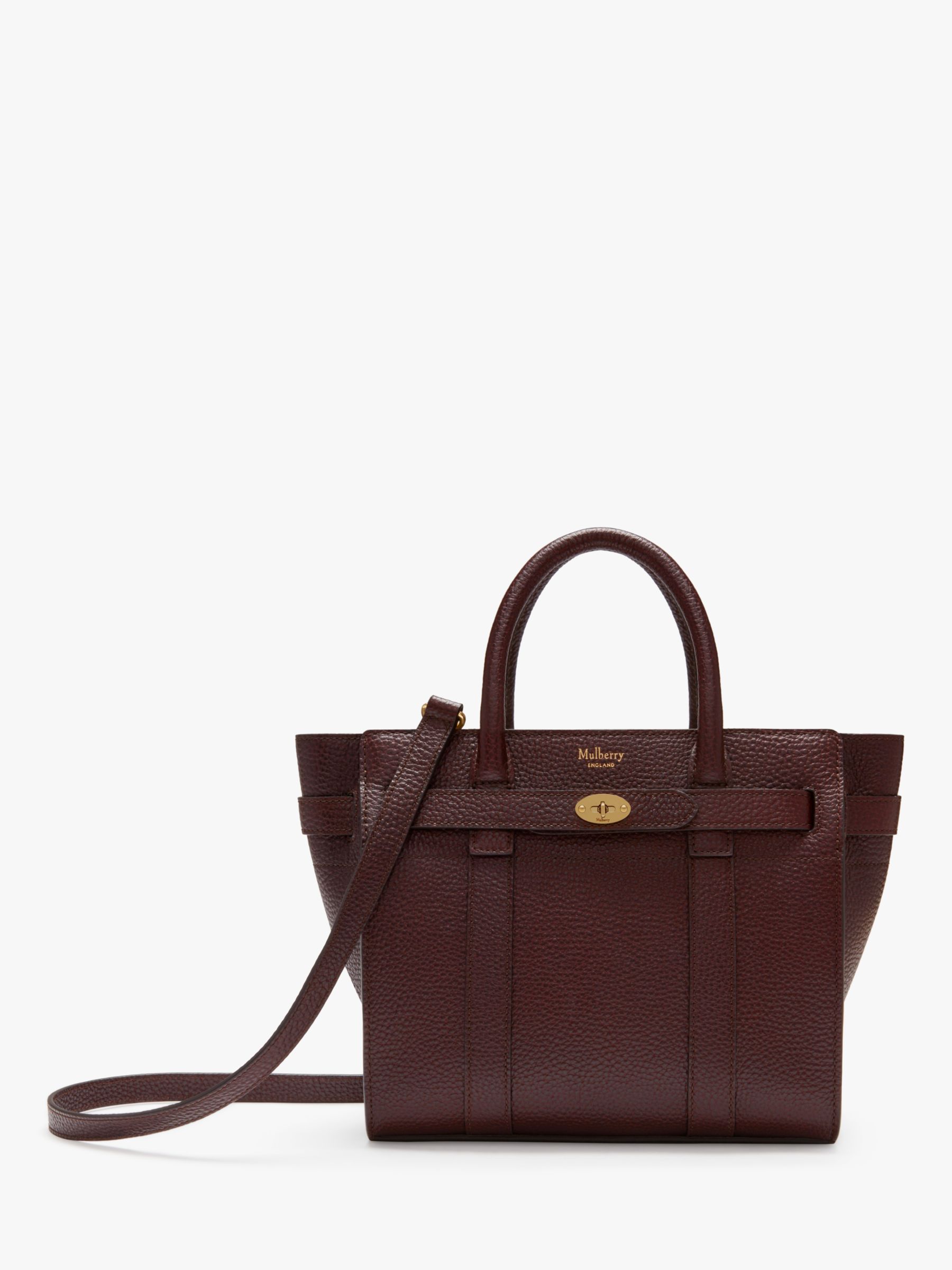 Mulberry Mini Bayswater Zipped Grain Veg Tanned Leather Tote Bag