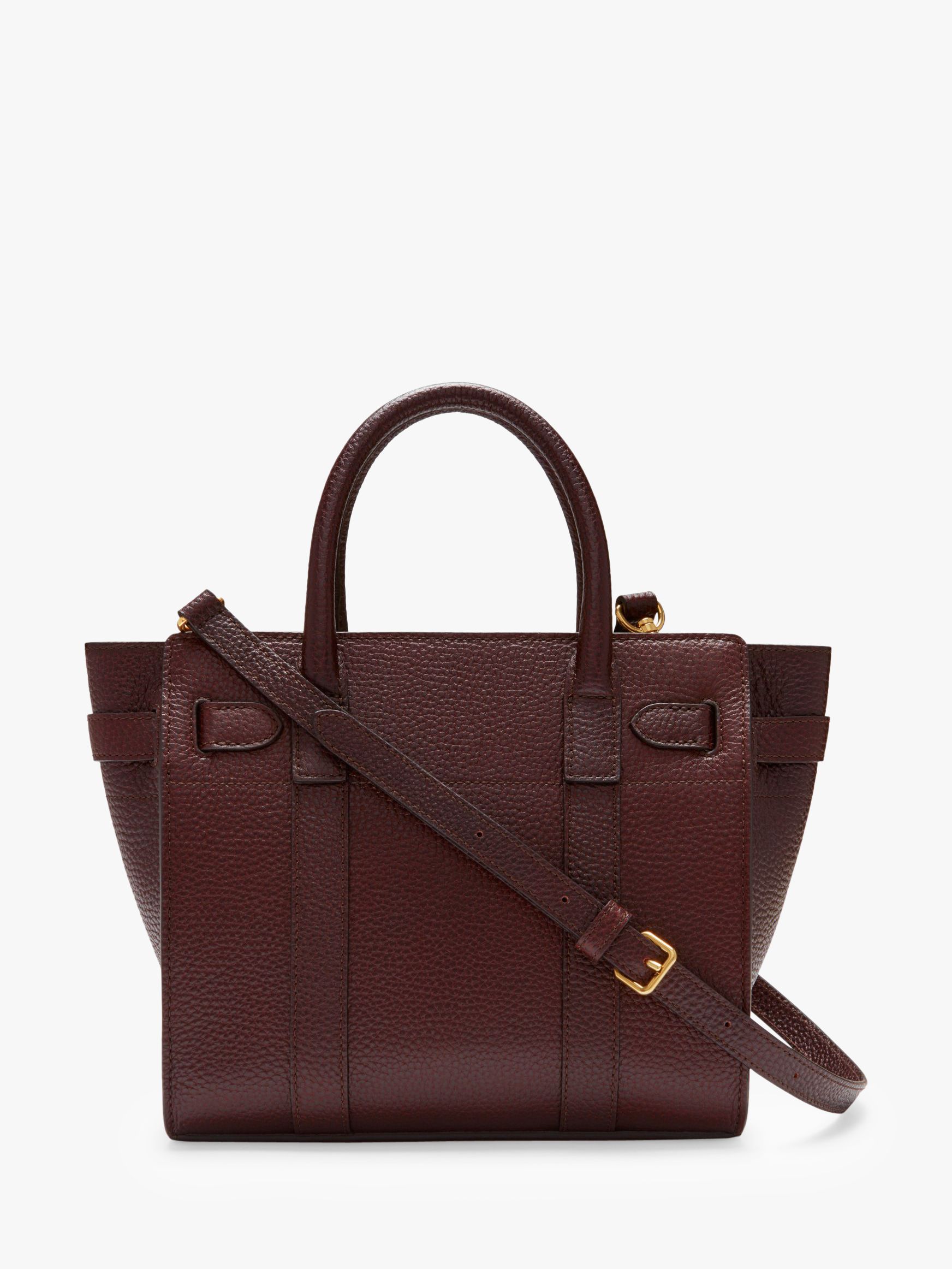 Mulberry Mini Bayswater Zipped Grain Veg Tanned Leather Tote Bag ...