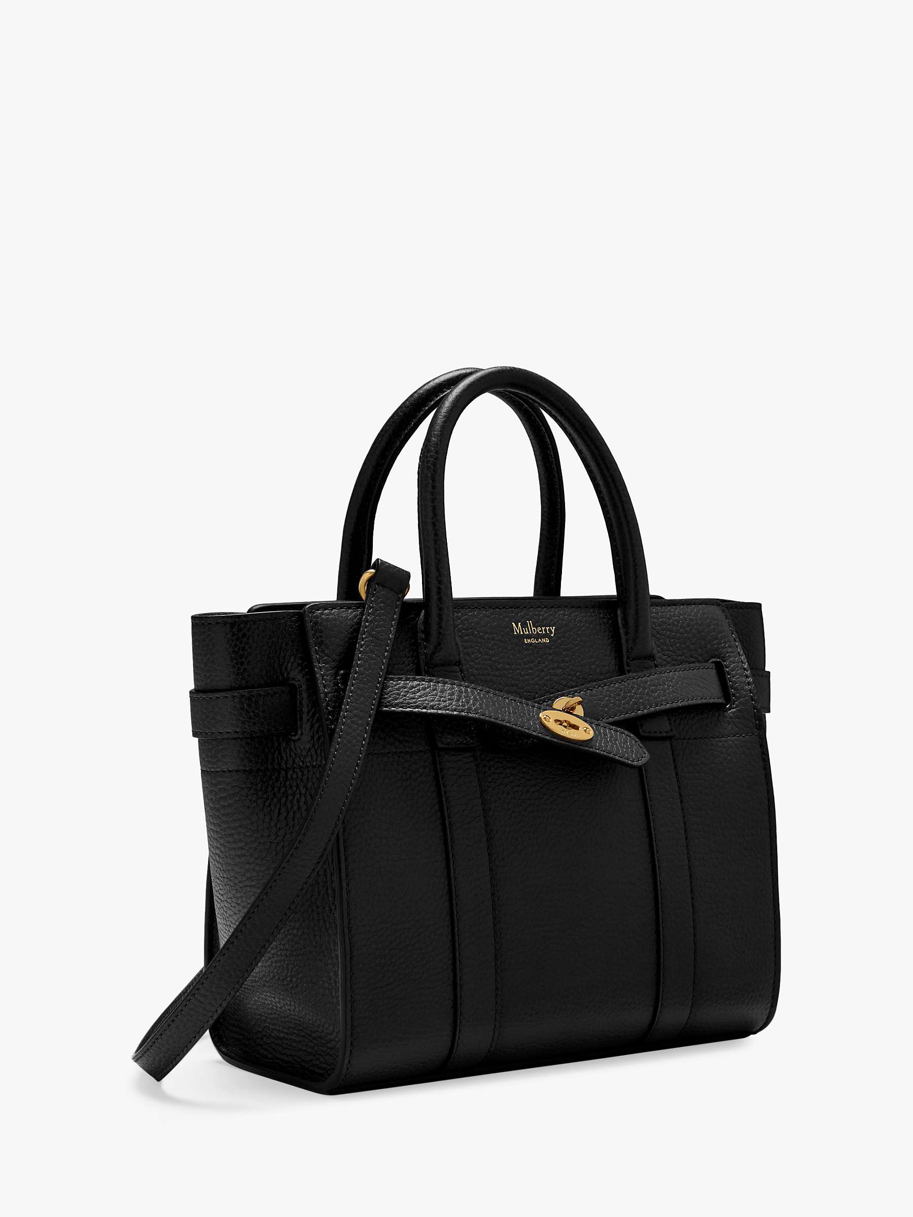 Buy Mulberry Mini Bayswater Zipped Classic Grain Leather Tote Bag Online at johnlewis.com