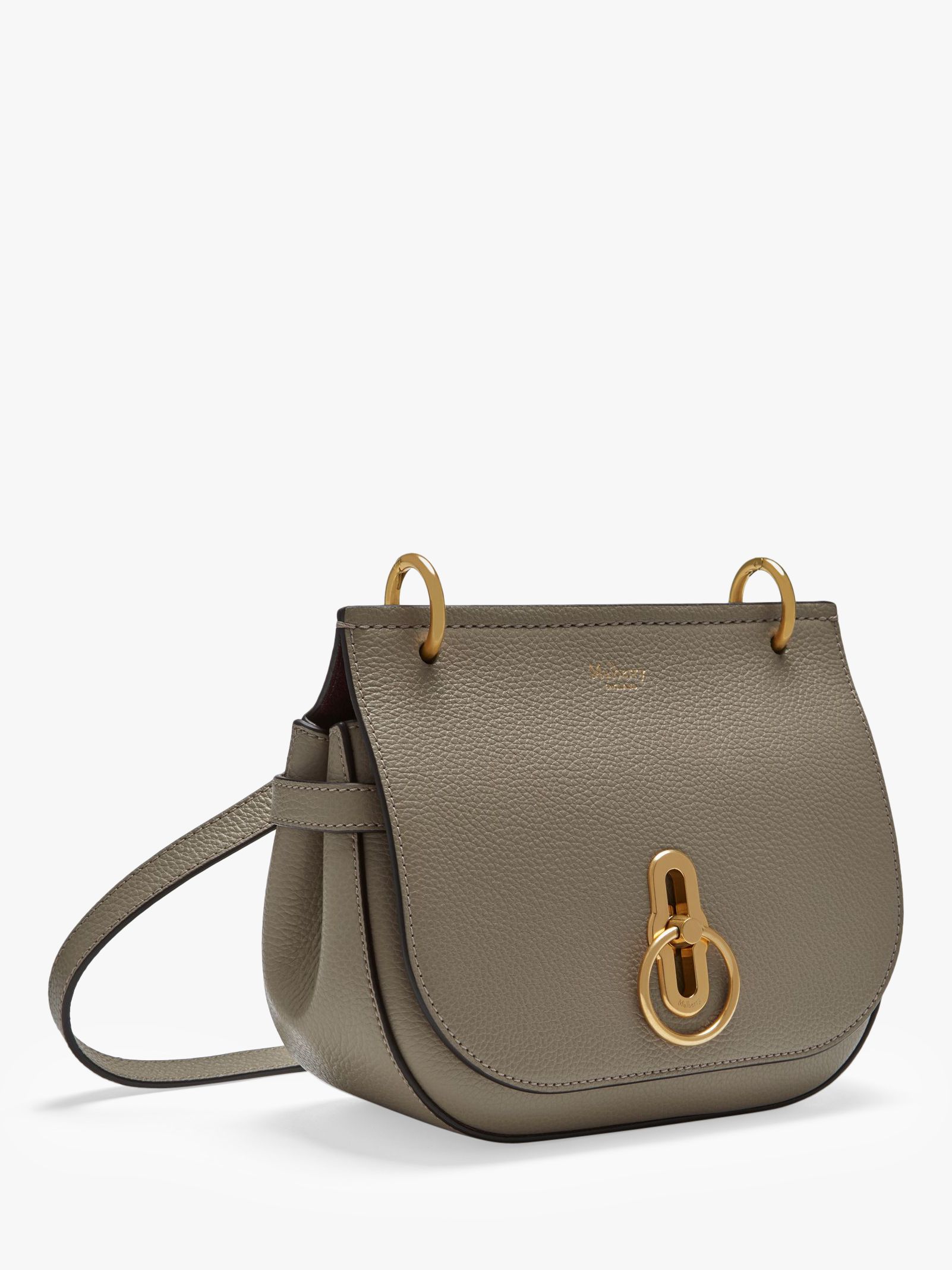 Mulberry Small Amberley Classic Grain Leather Satchel Bag, Solid Grey ...